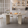 NAVIRO Wabi Sabi Travertine Dining Table