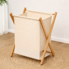 LINORA Scandinavian Wooden Laundry Hamper